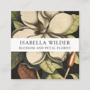Elegante Magnolia Bloemist Vierkante Visitekaartje