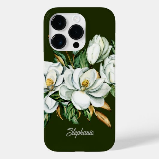 Elegante Magnolia Bloesem Persoonlijke Bruidsmeisj Case-Mate iPhone Case (Achterkant)