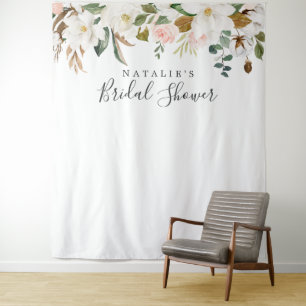 Elegante Magnolia Bruiloft Feest Fotoprop Backdrop Wandkleed