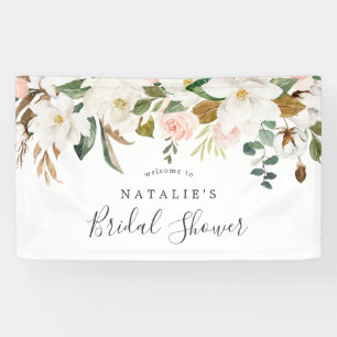 Elegante Magnolia Bruiloft Feestelijke Welkom Spandoek
