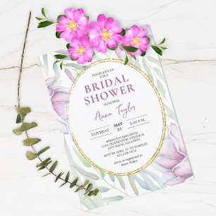 Elégante Magnolia Floral Bridal Shower Invitation