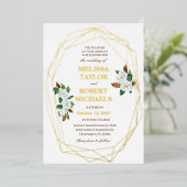 Elegante Magnolia Folie bruiloft uitnodiging (Staand Voorkant)