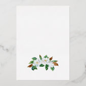 Elegante Magnolia Folie bruiloft uitnodiging (Achterkant)