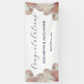 Elegante Magnolia roze en witte bruiloft Spandoek (Verticaal)