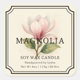 Elegante Magnolia Soy Wax Candle Business Label