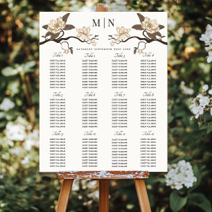 Elegante Magnolia Trouwstoel Grafiek Poster