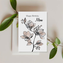Elegante Magnolia verjaardagskaart voor mama