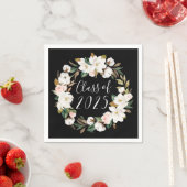 Elegante Magnolias Klasse van 2025 Afstuderen Servet (Insitu)