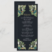 Elegante Magpie Art Nouveau bruiloft Menu (Voorkant / Achterkant)