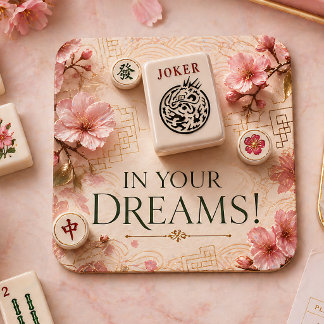 Elegante Mahjong Joker Coaster Dromen Vierkante Kartonnen Onderzetter