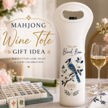 Elegante Mahjong Vogel Bam Wijn Cadeaubak Design
