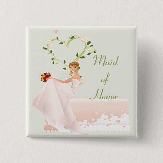 Elegante Maid of Honor Button (Voorkant)
