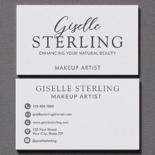 Elegante make-up artist Paarse Lila script Visitekaartje