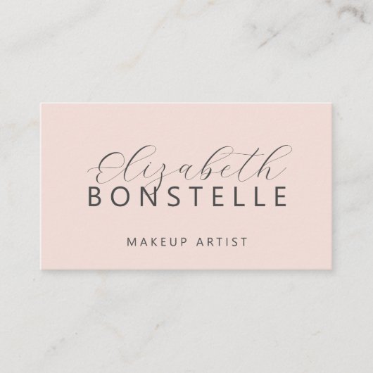 Elegante make-up artist QR Code Blush Pink Visitekaartje (Voorkant)