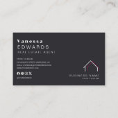 Elegante makelaar Foto Visitekaartje (Achterkant)