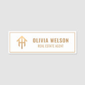 Elegante makelaar Gold Script House Logo (Voorkant)