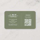 Elegante makelaar makelaar Sage Modern Visitekaartje (Achterkant)