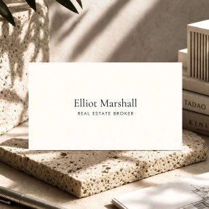 Elegante makelaar modern minimalistisch ivoor visitekaartje