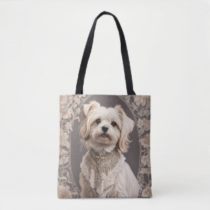 Elegante Maltese hond William Morris geïnspireerd Draagtas