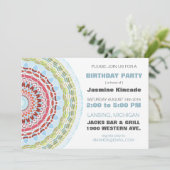 Elégante Mandala Anniversaire Invitations (Debout devant)