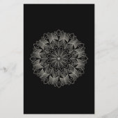 Elegante Mandala Indiase Boho Zwarte Trouwmenu (Achterkant)