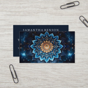 Elegante Mandala Lotus Bloem Logo Yoga Instructeur Visitekaartje