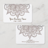 Elegante Mandala White Chic Classy Yoga Instructeu Visitekaartje (Voorkant / Achterkant)