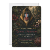 Elegante Mandrill Botanische Mijlpalen Verjaardag
