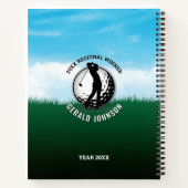 Elegante Mannen Golf Monogram Design Notitieboek (Achterkant)