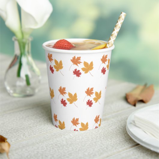 Elegante Maple Leaf Pattern Paper Cup Papieren Bekers (Insitu)
