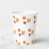 Elegante Maple Leaf Pattern Paper Cup Papieren Bekers (Achterkant)