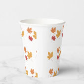 Elegante Maple Leaf Pattern Paper Cup Papieren Bekers (Rechts)