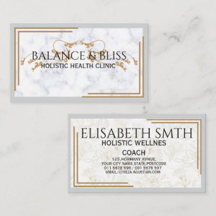 Elegante Marble Wellness Coaching Professional Visitekaartje