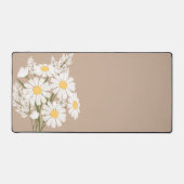 Elégante marguerite florale blanche sur beige (Recto)
