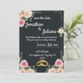 élégante Mariage Célébration invitation florale (Debout devant)