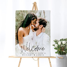 Élégante Mariage de calligraphie Affiche de bienve