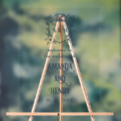 Élégante Mariage de Monogram Crest Floral Affiche  (Neutre)