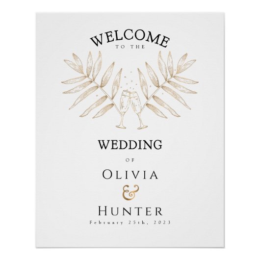 Élégante Mariage de palme tropicale Affiche de bie (Devant)