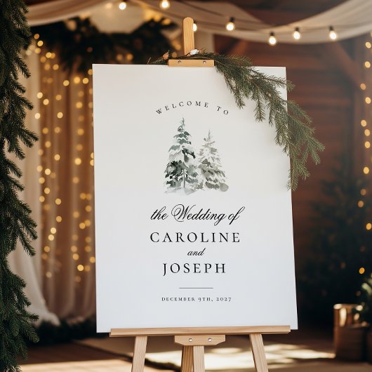 Élégante Mariage des arbres d'hiver Affiche de bie