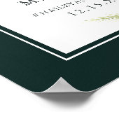 Élégante Mariage d'hiver Floral Affiche de bienven (Coin)