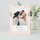 Élégante Mariage Floral Merci Coral Peach (Debout devant)