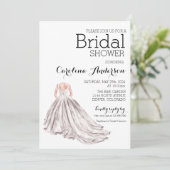 Elégante Mariage Gown Bridal Shower Invitation (Debout devant)