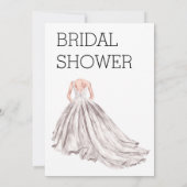 Elégante Mariage Gown Bridal Shower Invitation (Dos)