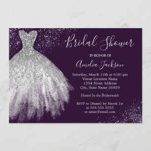 Elégante Mariage Gown Bridal Shower Invitation