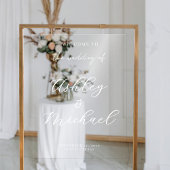 Élégante Mariage moderne Affiche de bienvenue acr