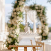 Élégante Mariage moderne Affiche de bienvenue acr