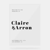 Élégante mariage moderne  Affiche de bienvenue acr (Recto)