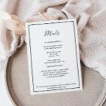 Élégante Mariage moderne Détails Carte de boîtier<br><div class="desc">Cette élégante carte d'enceinte de détails mariage moderne est parfaite pour votre mariage moderne minimaliste. Ce design comprend une calligraphie simple en noir avec un arrière - plan neutre blanc pour correspondre à votre mariage traditionnel classique ou à votre mariage boho minimaliste au printemps, en été, en automne ou en...</div>