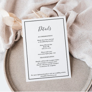 Élégante Mariage moderne Détails Carte de boîtier