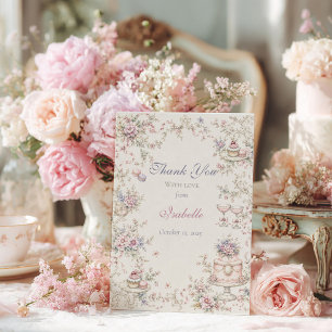 Elegante Marie Antoinette Bruidsfeest Dank Je Bedankkaart